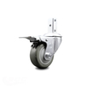 Service Caster 3 Inch Gray Poly Wheel Swivel 7/8 Inch Square Stem Caster with Total Lock Brake SCC-SQTTL20S314-PPUB-GRY-78